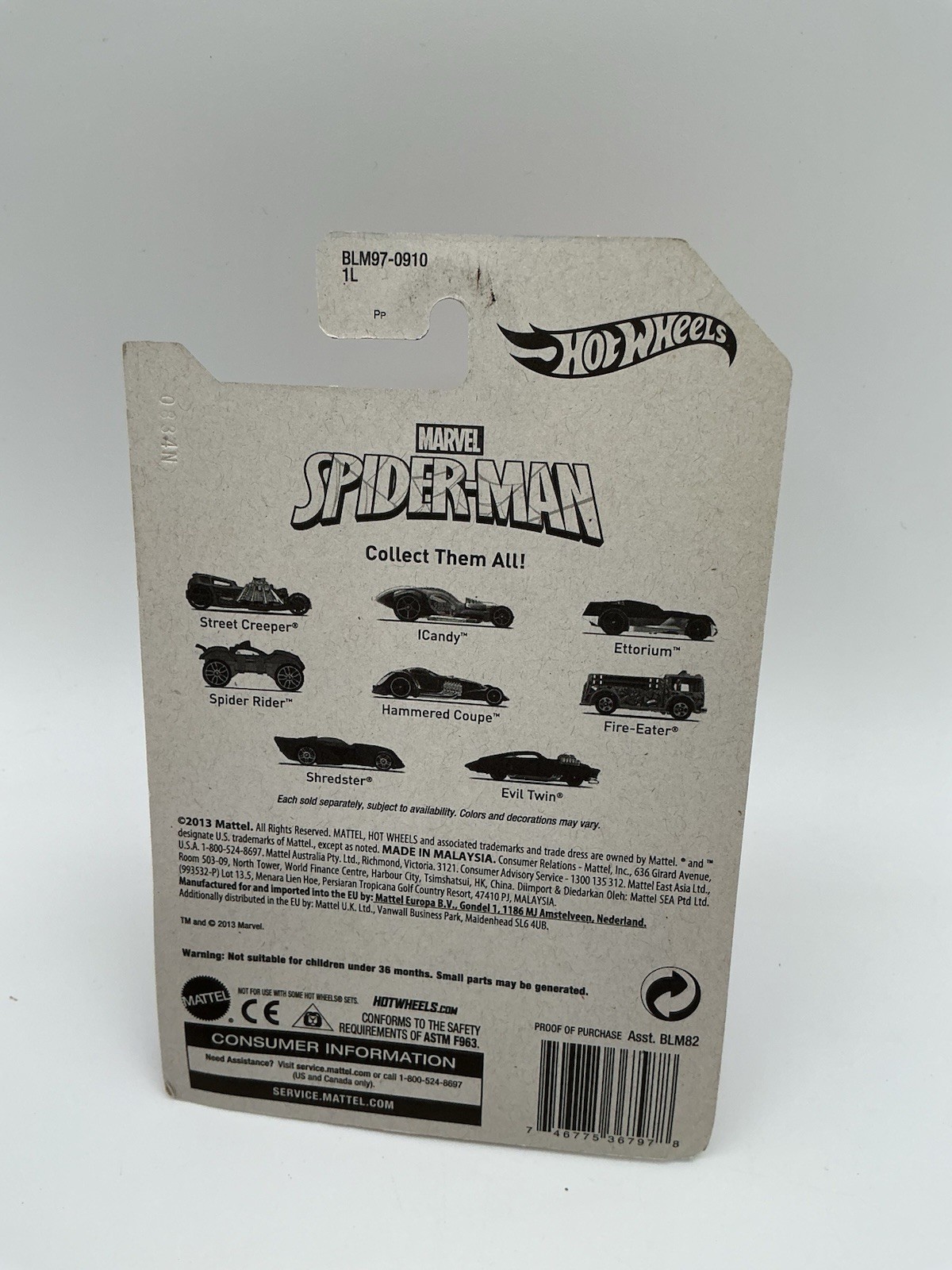Hot Wheels Marvel Spider-Man Complete Set 2013 7 Of 8- Z 59