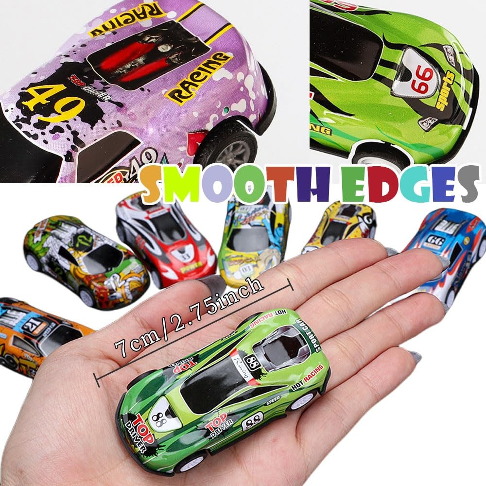 36 Pack Pull Back Toy Cars Mini Die-Cast Race Cars Vehicles Bulk Party Fav