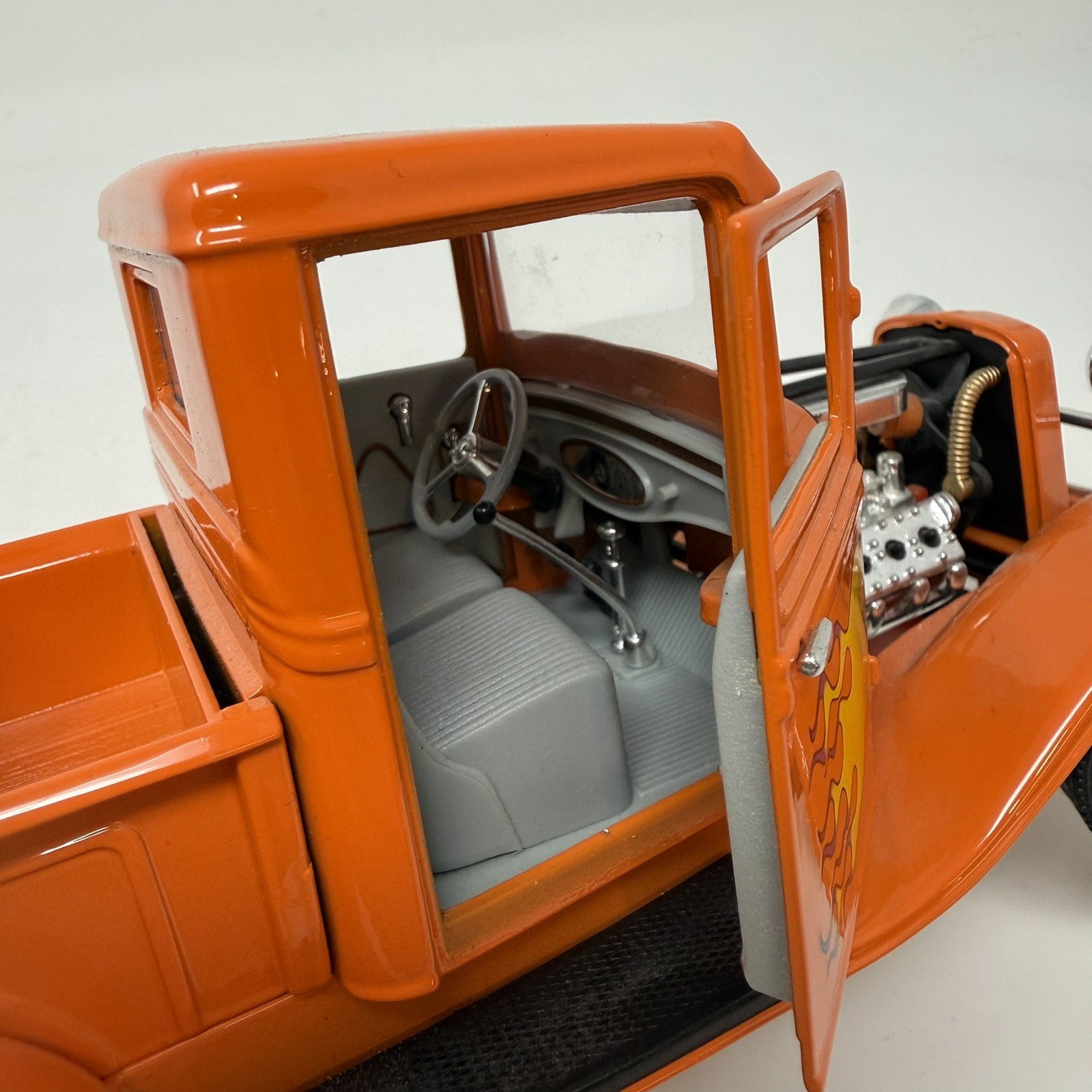 Die-cast Model of 1930s Ford-style Pickup (Hot Rod/Custom) flame Road Legends
