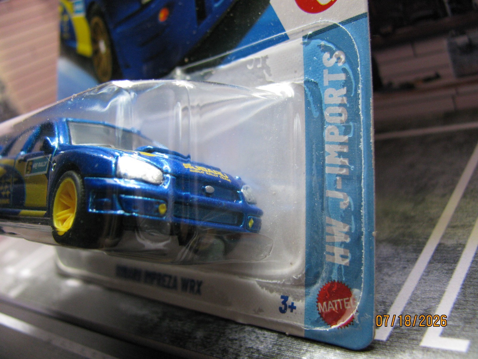 2026 Hot Wheels Blue Subaru Impreza WRX, w/Real Riders Wheel Swap