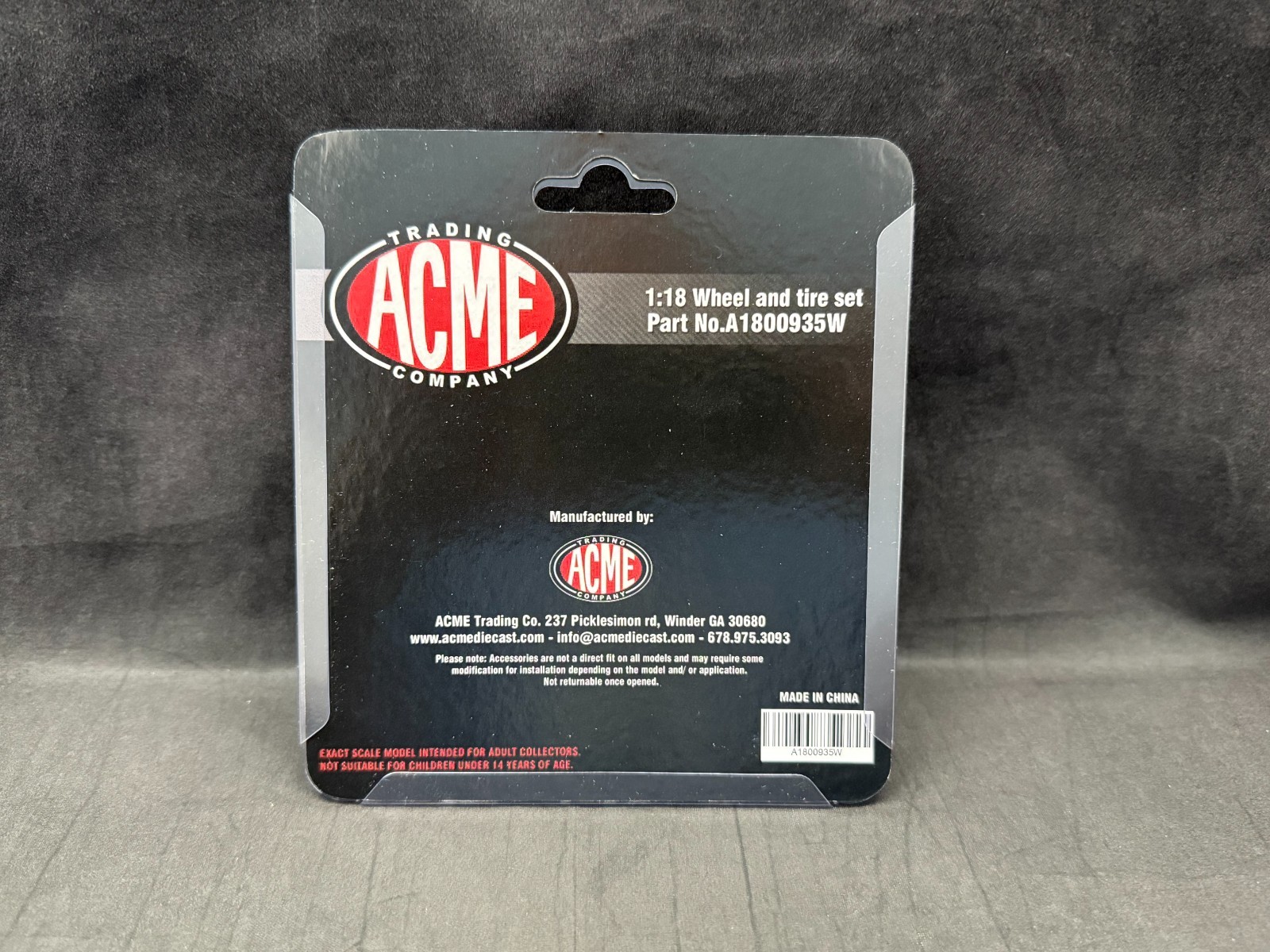 ACME 1:18 Scale Wheel and Tire Set – A1800935W – NISB