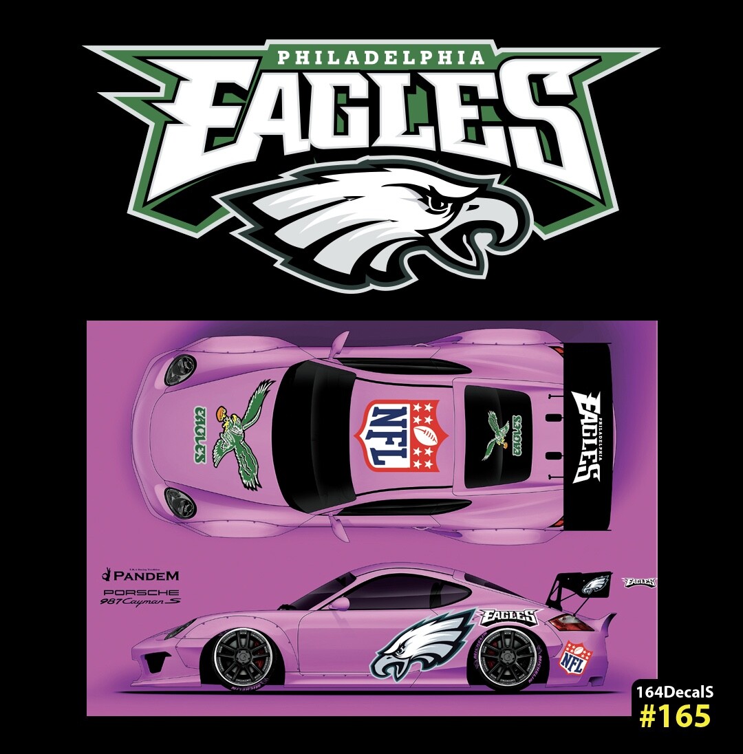 Eagles American Football Waterslide Decals 1/64 CUSTOM Compatible for Hw # 165