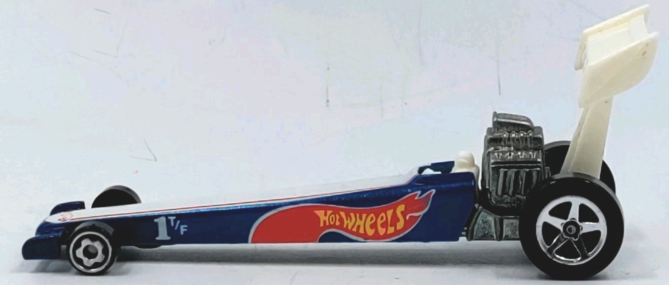 Hot Wheels Blue Race Team Dragster 1T/F w/5 Spoke Wheels Blue 1992 Malaysia 1:64