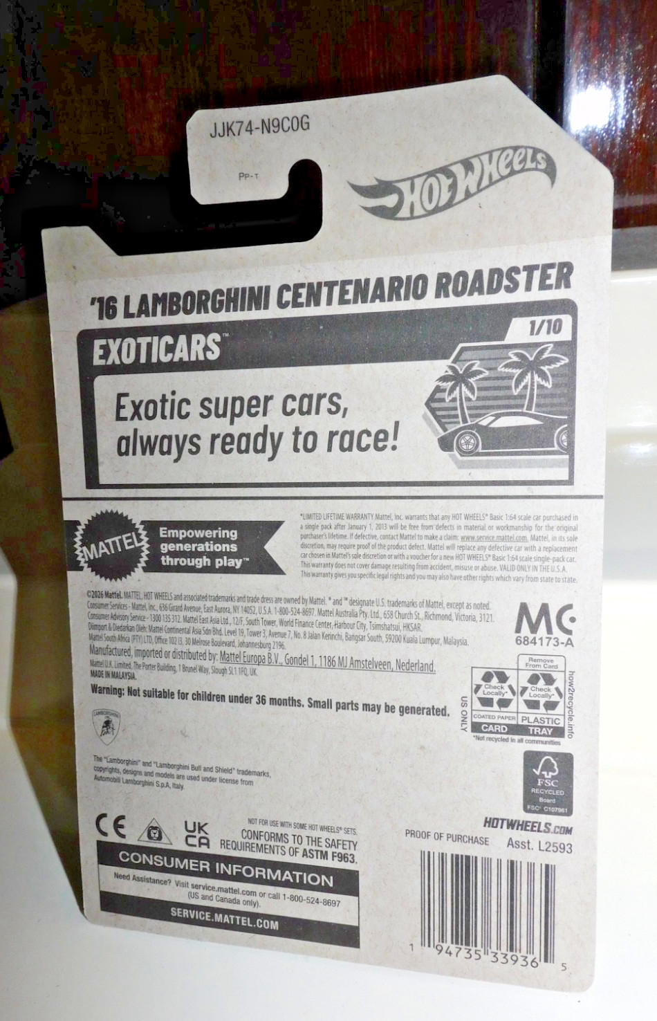 HOT WHEELS 2026 #2 ’16 LAMBORGHINI CENTENARIO ROADSTER