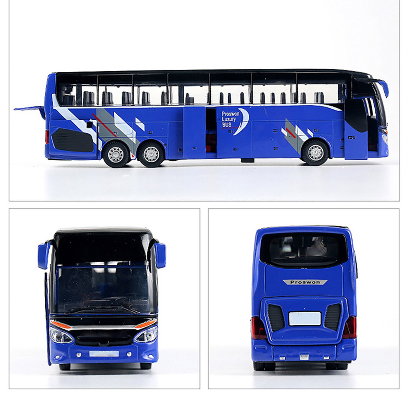 Model Flash Light Vehicle Single Sightseeing Bus 1:32 Alloy Cars Pull Back Toys