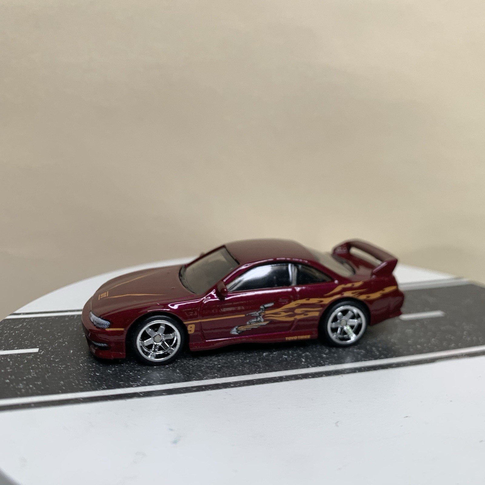 Hot Wheels Premium Fast & Furious 1997 Nissan 240SX S14 Dark Red w/6 Spoke NM