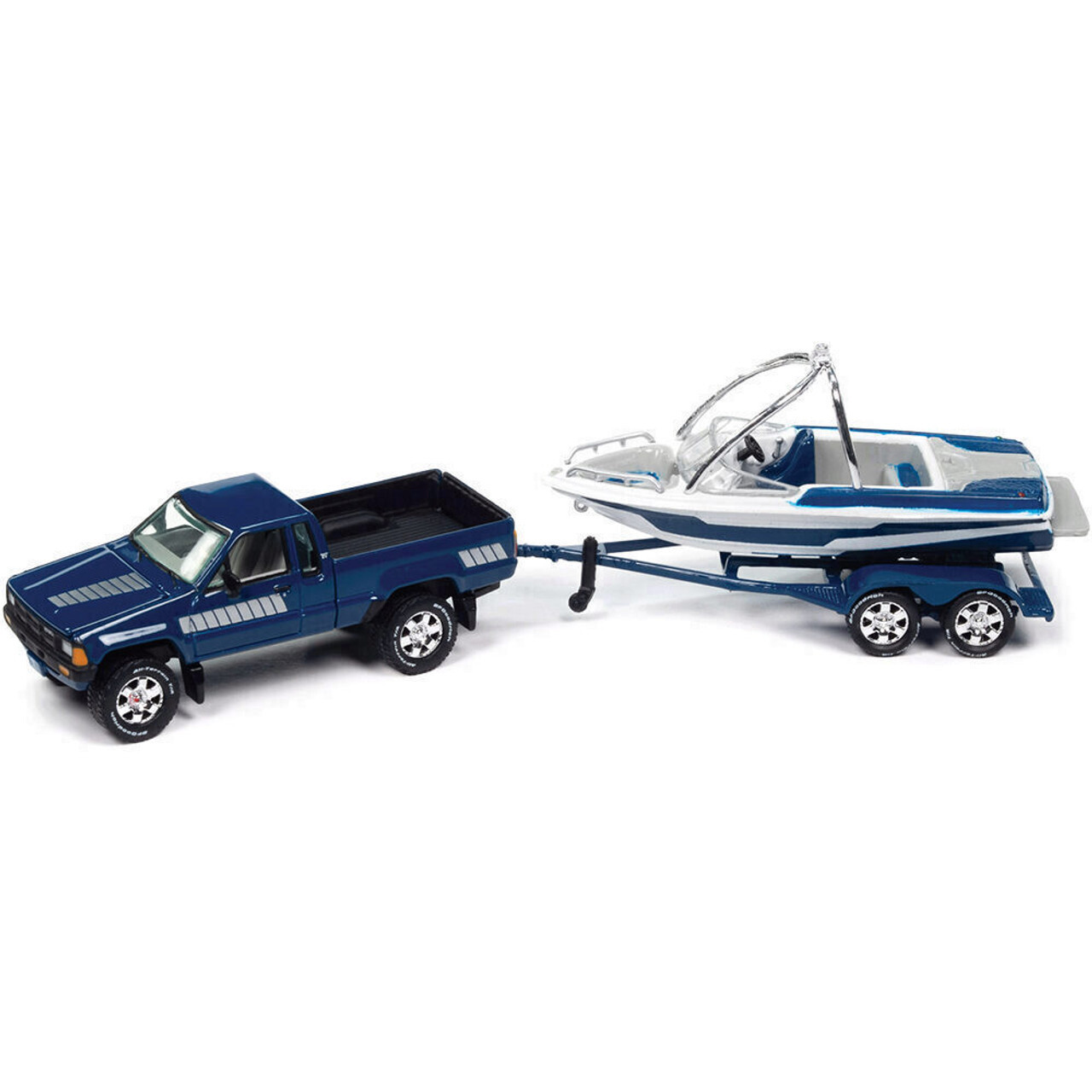 JL 1/64 Diecast TOYOTA SR5 Pick Up W/ BOAT TRAILER