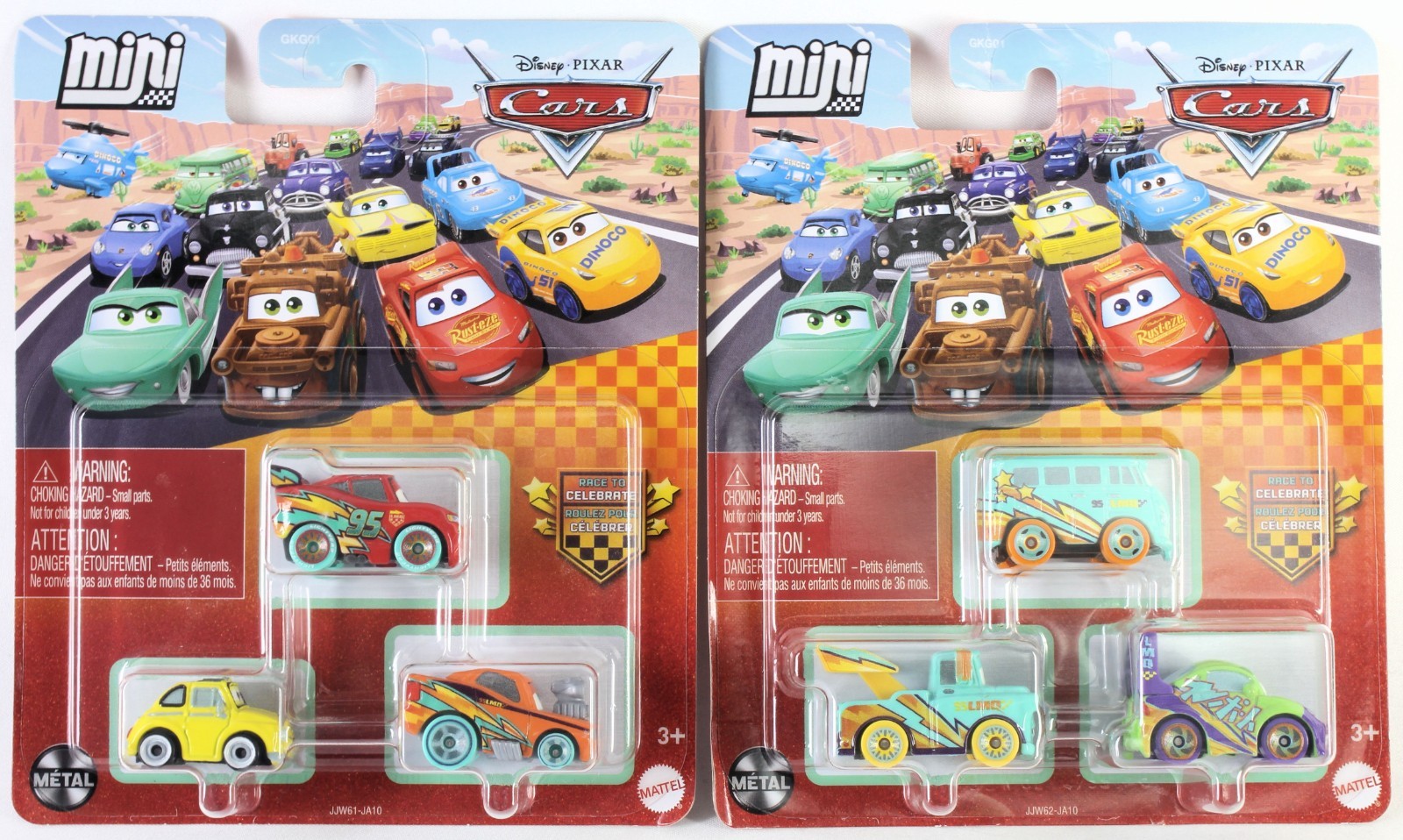 Disney Cars Mini Racers Race to Celebrate Lightning McQueen Mater Fillmore Wingo
