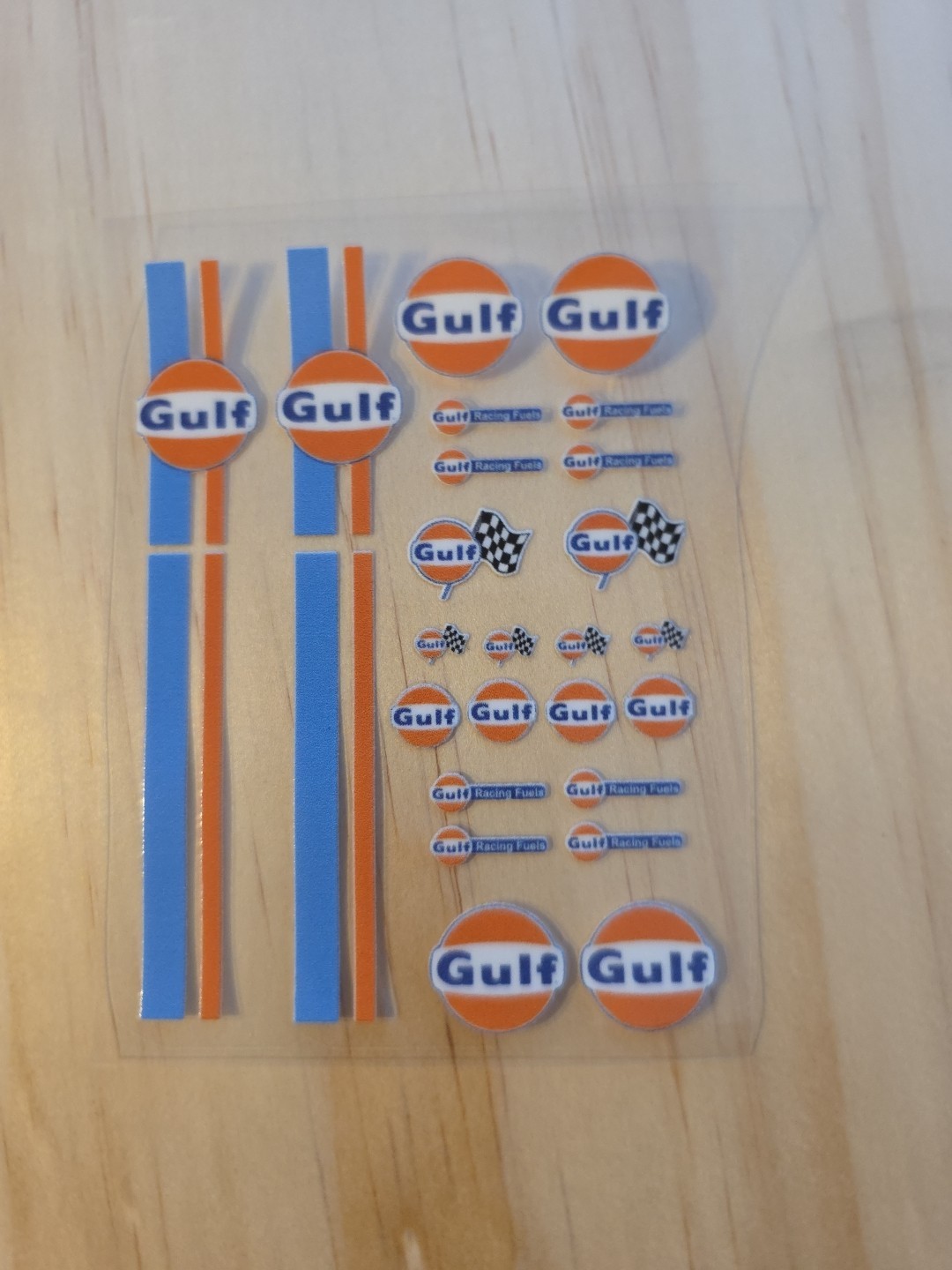 Gulf Livery (ONLY) for 1:64 scale diecast cars 4in X 3in UVDTF Decal Waterproof