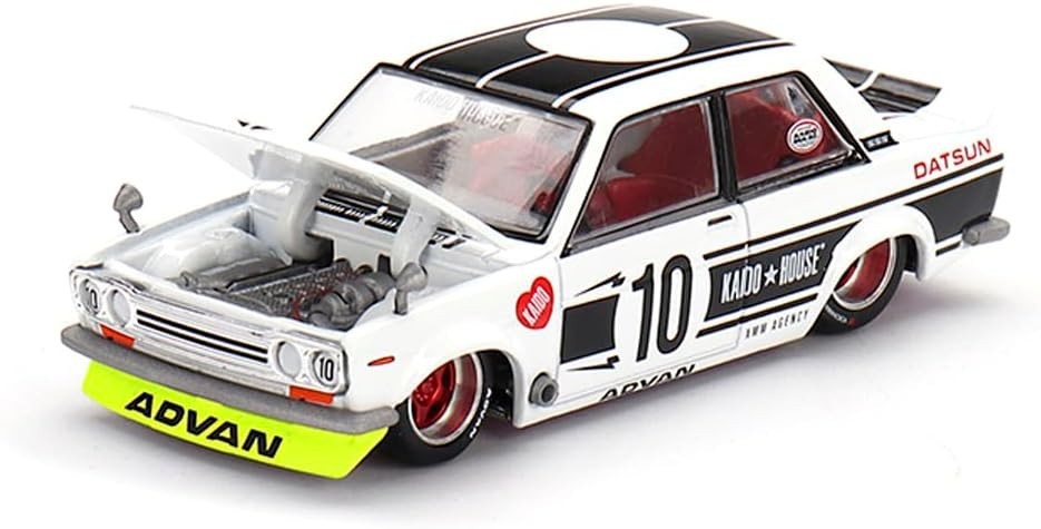 Kaido House x Mini GT 1:64 Datsun 510 Street Team XMM V1 White Advan KHMG176