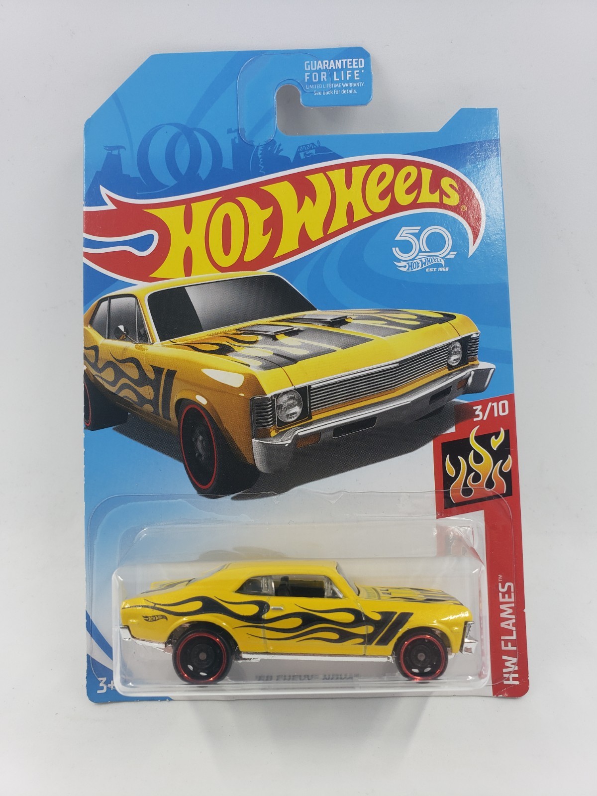 2018 Hot Wheels 68 CHEVY NOVA Yellow ?/365 EXCELLENT CARD Kmart Color