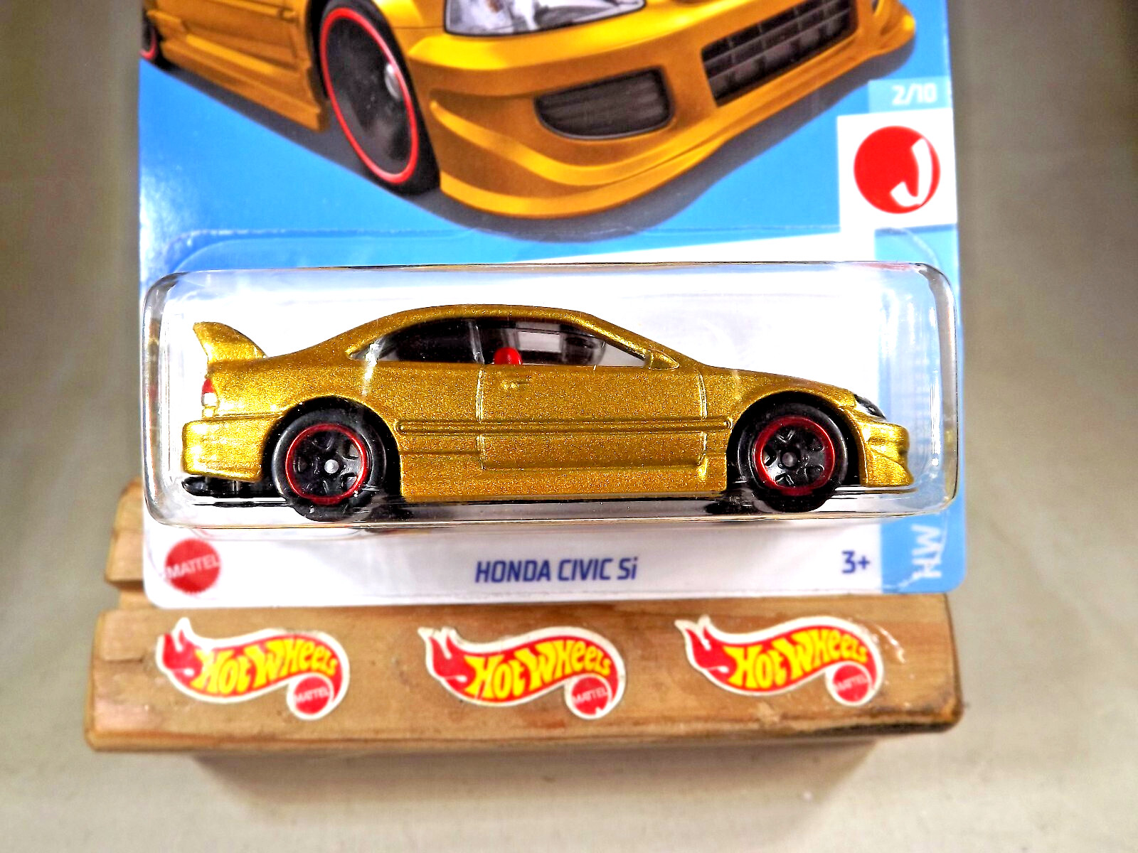 2024 Hot Wheels #45 HW J-Imports 2/10 HONDA CIVIC Si Gold w/Black 5 Sp Red Rims