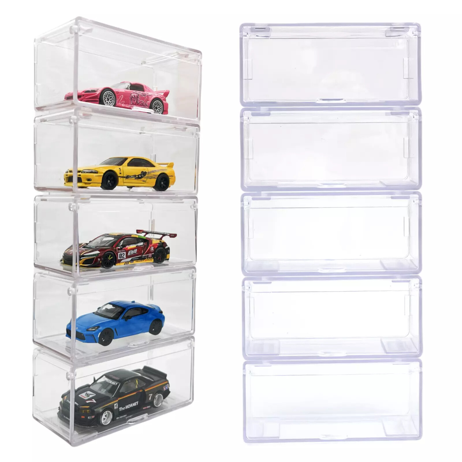Display Cases Storage Box For Hot Wheels 1/64 Car Stackable Toy Car Collection