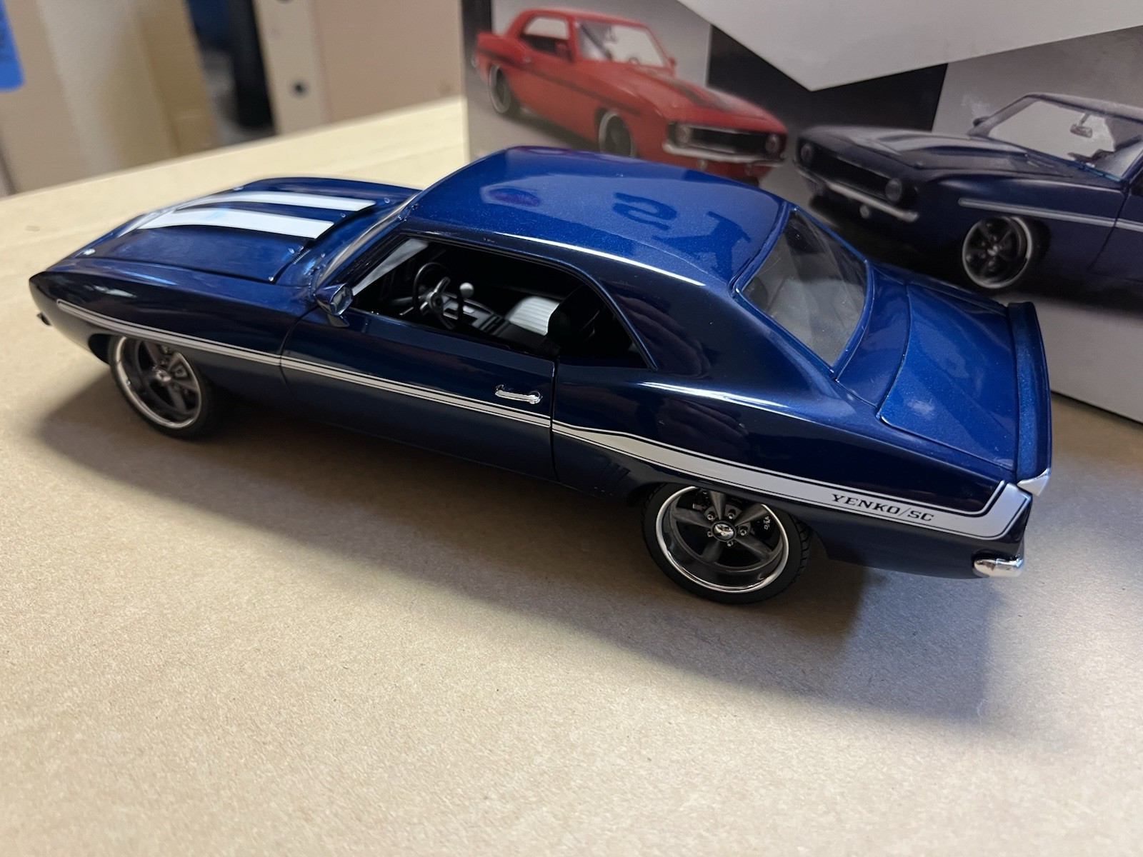 1/18, 1969 CAMARO YENKO/SC STREET FIGHTER IN BLUE, #28 OF 996.