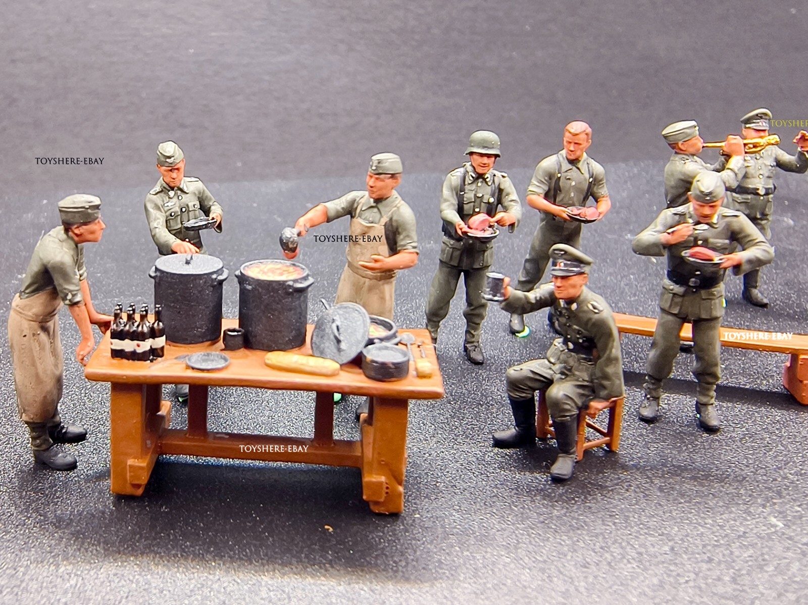 miniture 1/72 TANK 1:72 WW2 german army soldiers dine together toy totalwar