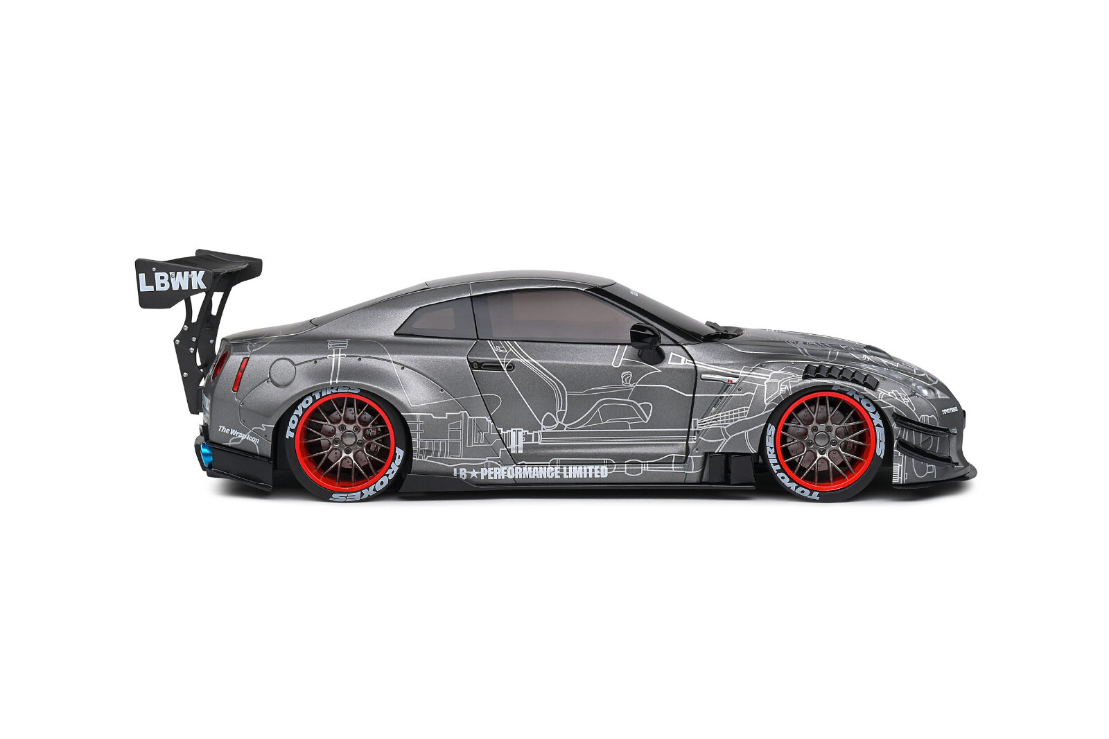 2020 Nissan GT-R (R35) W/ Liberty Walk Body Kit 2.0 (S1805810) 1/18 Scale Solido