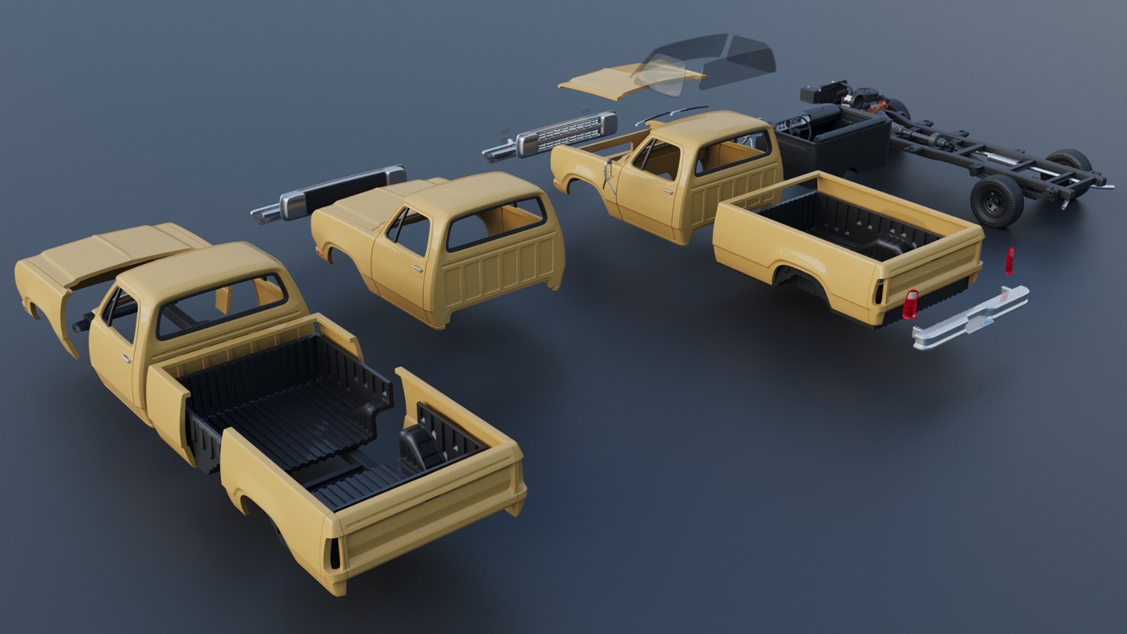 3d printed Dodge Power Wagon W150 1979 model car collectible replica