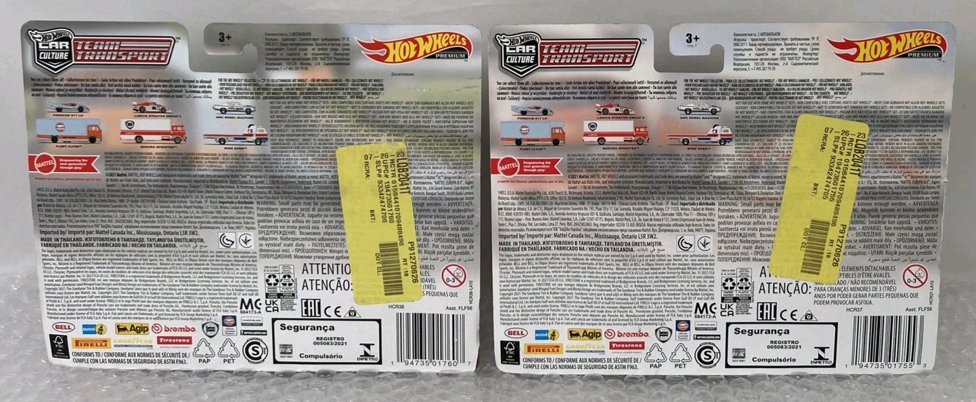 *Read* 2 HOT WHEELS TEAM TRANSPORT CAR CULTURE #41 #42 Gulf Porsche 917, Lancia