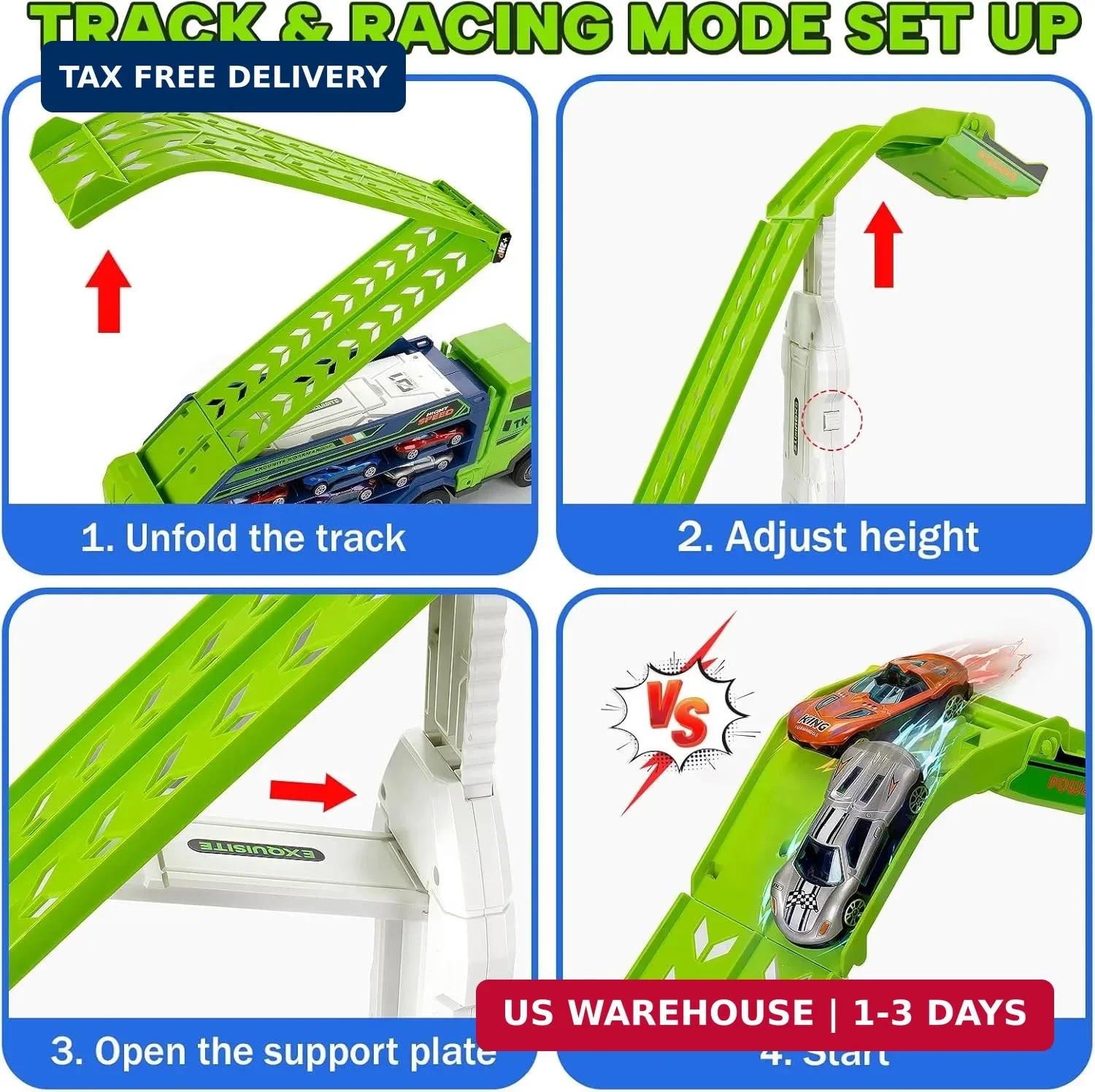 BainGesk Truck Toys Car for 3, 4, 5, 6 Years Old Boys, Carrier Race Truck Toys,