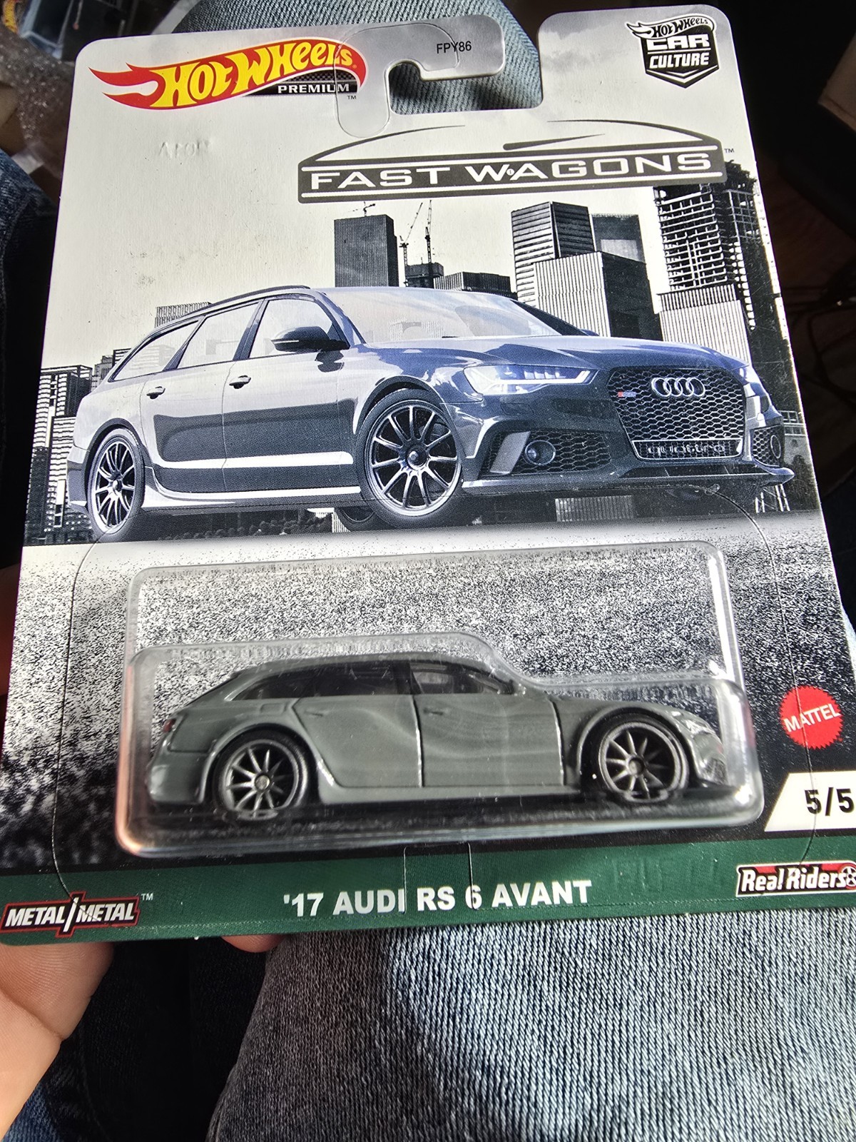 2019 Hot Wheels Premium 17 AUDI RS 6 AVANT grey gray FAST WAGONS 5/5 very nice