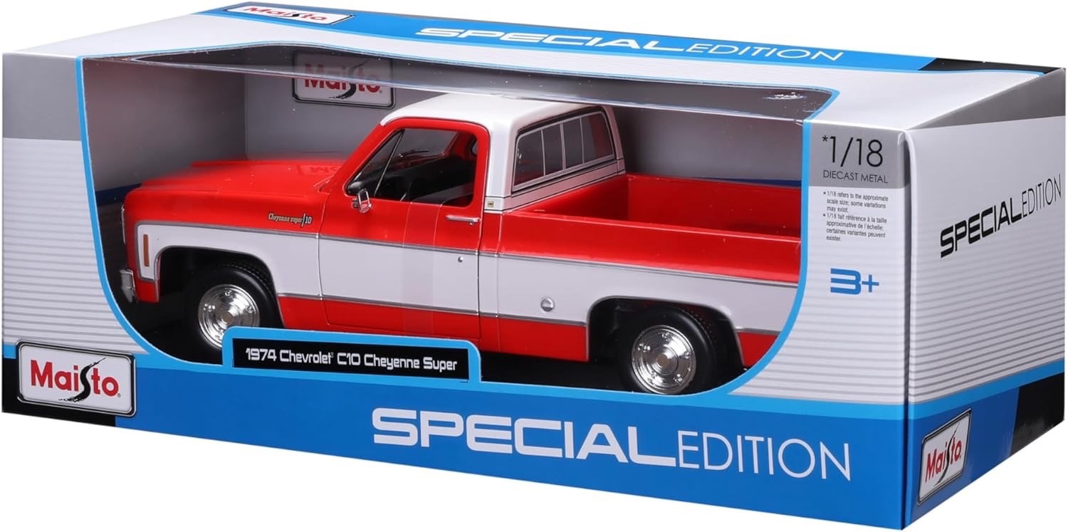 1974 Chevrolet C-10 c10 Cheyenne Super Red 1/18 1:18 Maisto Diecast Truck