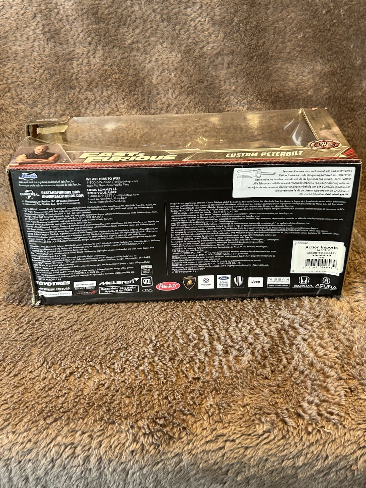 JADA 1/24 CUSTOM PETERBILT TOW TRUCK FAST AND FURIOUS HOT ROD RACER Damaged Box