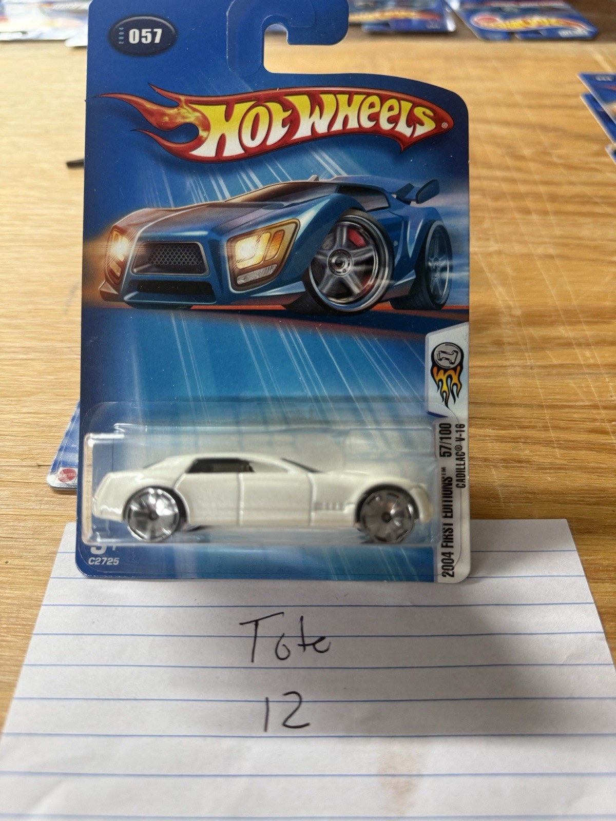 Hot Wheels 2004 FE 57/100 057 First Edition Cadillac V-16 Concept WHITE KMart EX