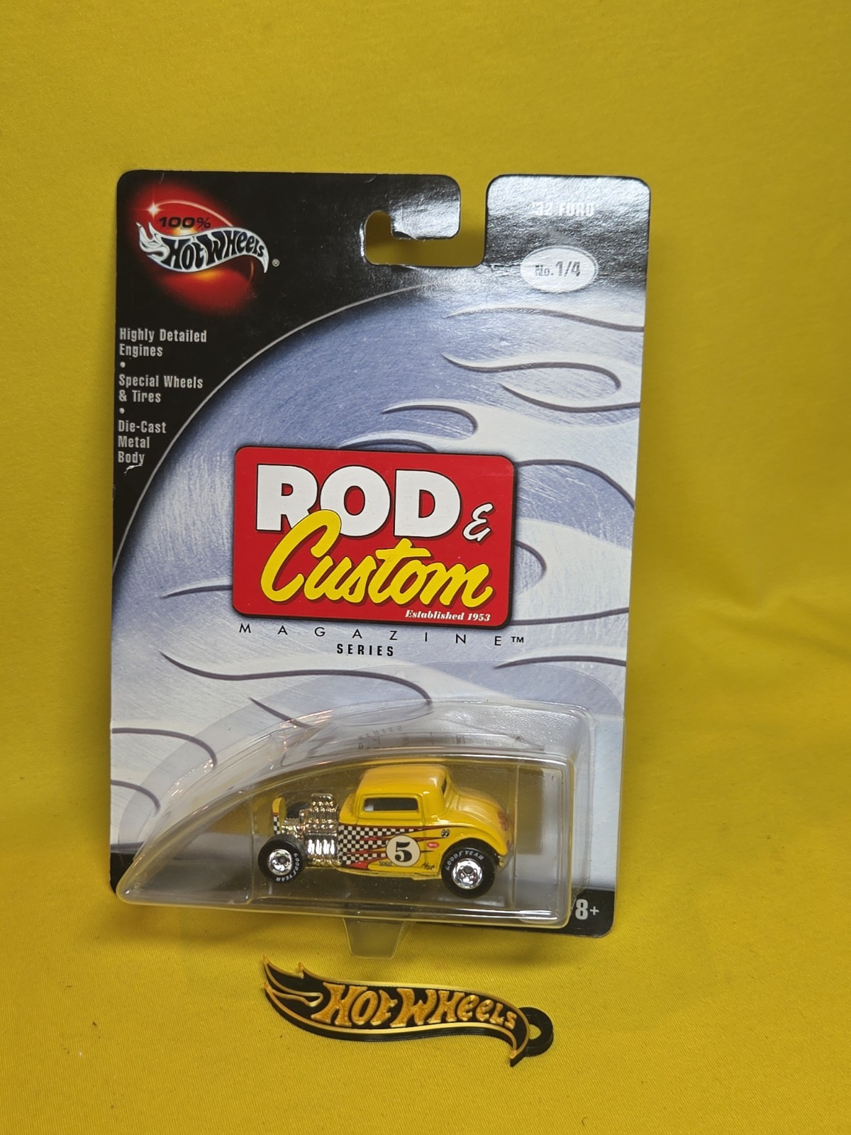 2002 100% Hot Wheels Rod & Custom Series 32 FORD Yellow & Gift 🔥48