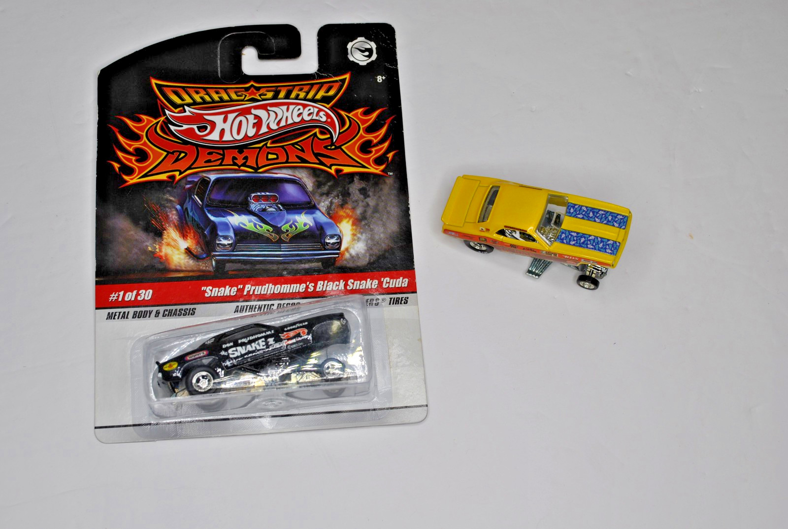 Hot Wheels Dragstrip Demons Lot of 2 Snake Prudhommes and Lil Nate Plymouth Cuda