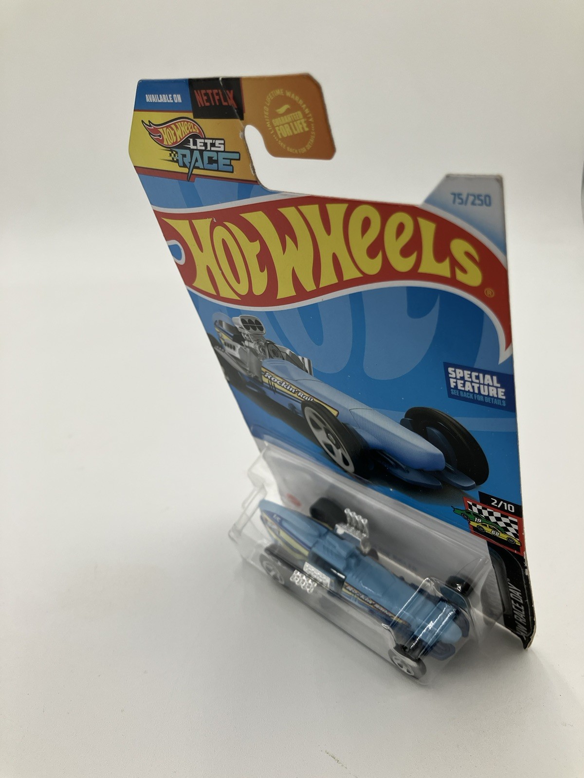 Hot Wheels Rockin Railer 75/250 HW Race Day Series 2/10 Blue Yellow Chrome 2024