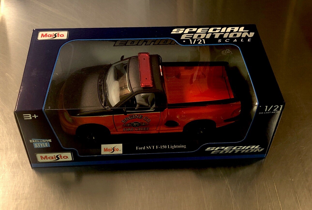 MAISTO FORD SVT F-150 LIGHTNING EXCLUSIVE STYLE SPECIAL EDITION RED 1/21 SCALE