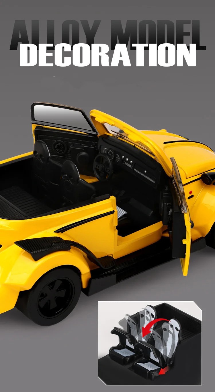 1:32 Beetle Type 1 Alloy Modified Wide Body Sports Car Model Diecasts Metal Clas