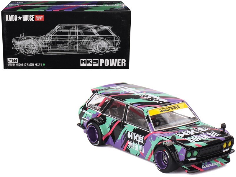 DATSUN 510 WAGON RHD “HKS V1” KAIDO HOUSE 1/64 DIECAST MODEL BY MINI GT KHMG144