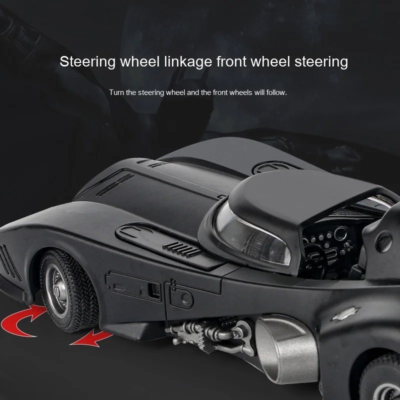 1:24 1989 Batmobile Diecast Model Alloy Car – Sound Light & Spray Mist Toy Gift