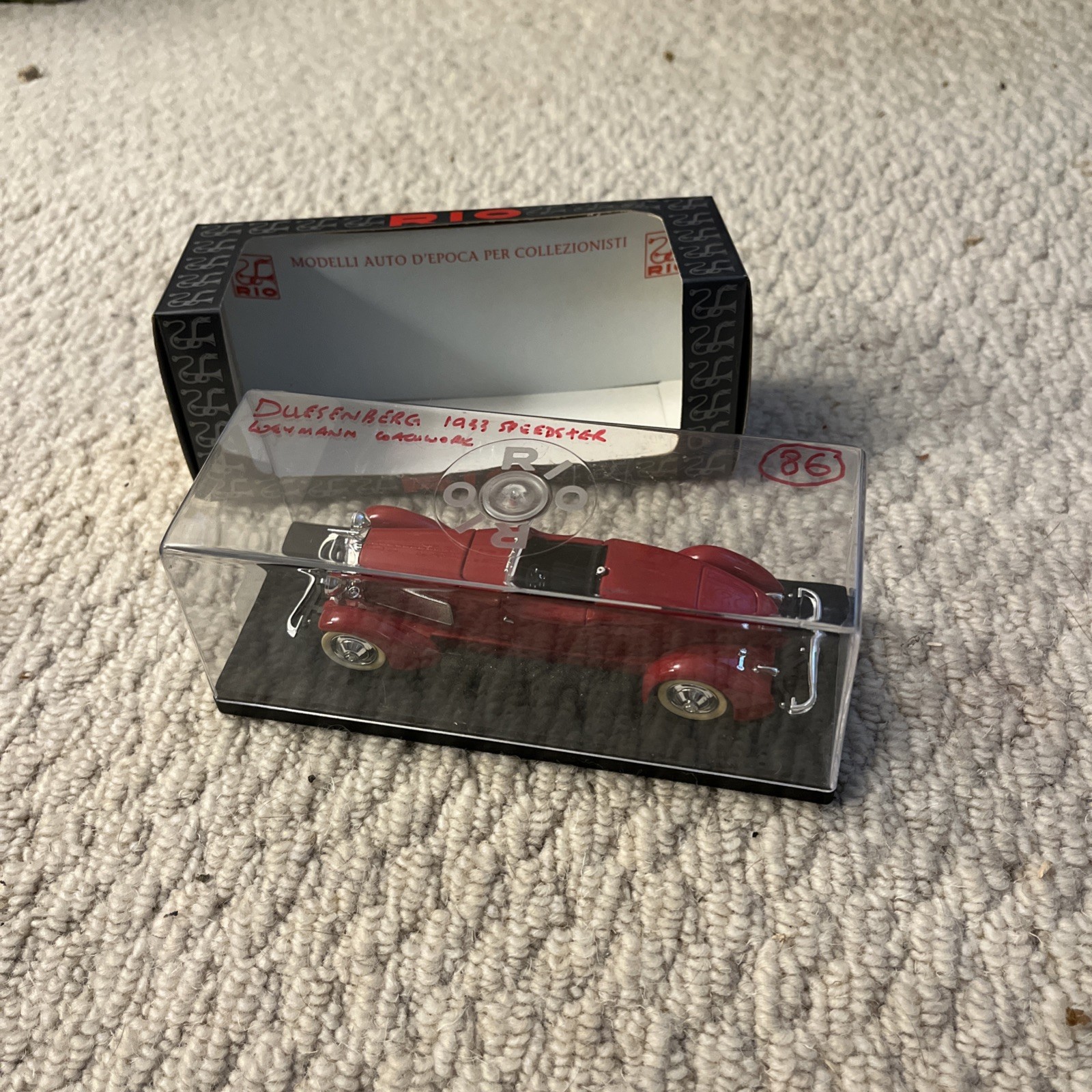 *RIO 86 DUESENBERG 1933 SPEEDSTER WEYMANN COACHWORK DIECAST MODEL CAR