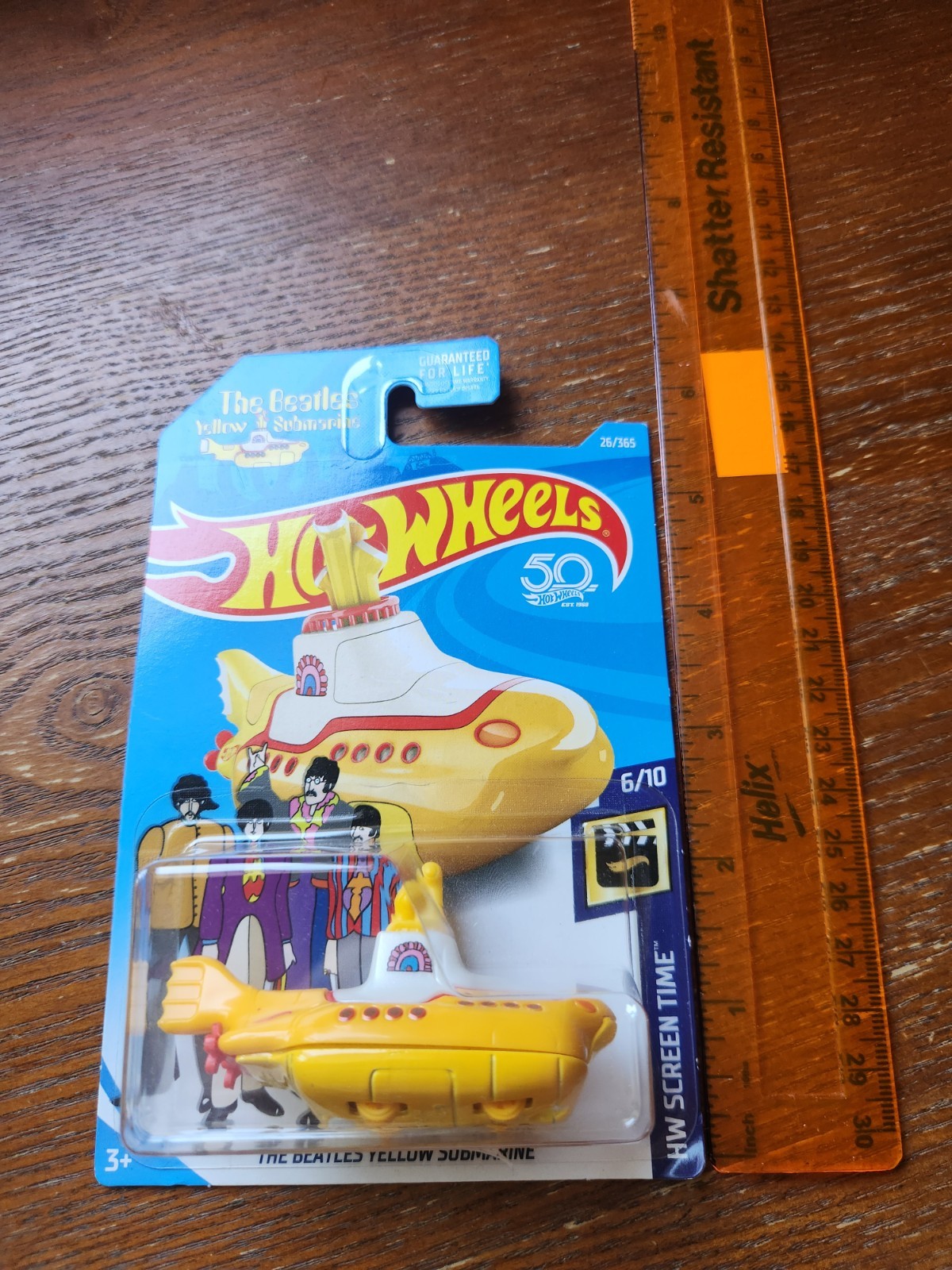 Hot Wheels Beatles Yellow Submarine Toy Car New in Package HW Screen Time 2017