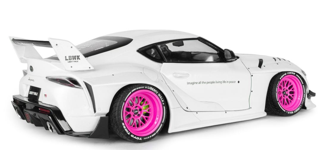 SOLIDO,TOYOTA GR Supra Liberty Walk Body Kit 2025 White and Pink, 1/18, SOL18…
