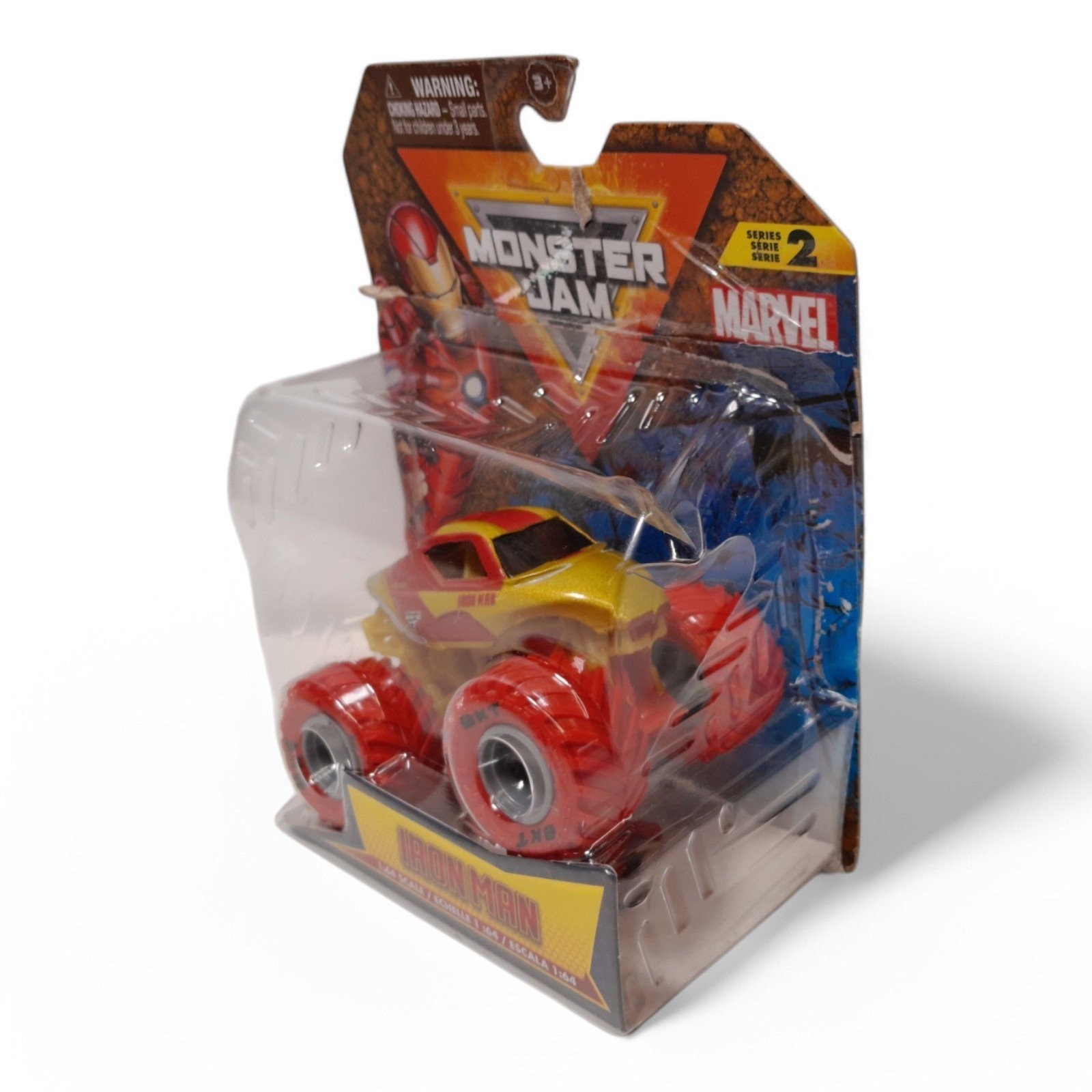 Monster Jam Marvel Iron Man Truck – 1:64 Scale Die-Cast Vehicle [DAMAGED BOX]