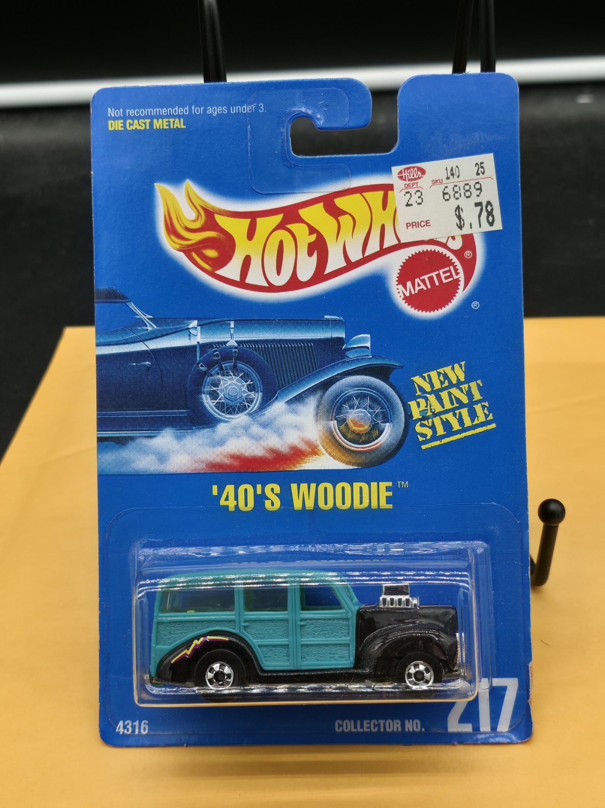 1991 Hot Wheels 1940’s Woodie Custom Surfer #217 Unopen Sealed Blue Card