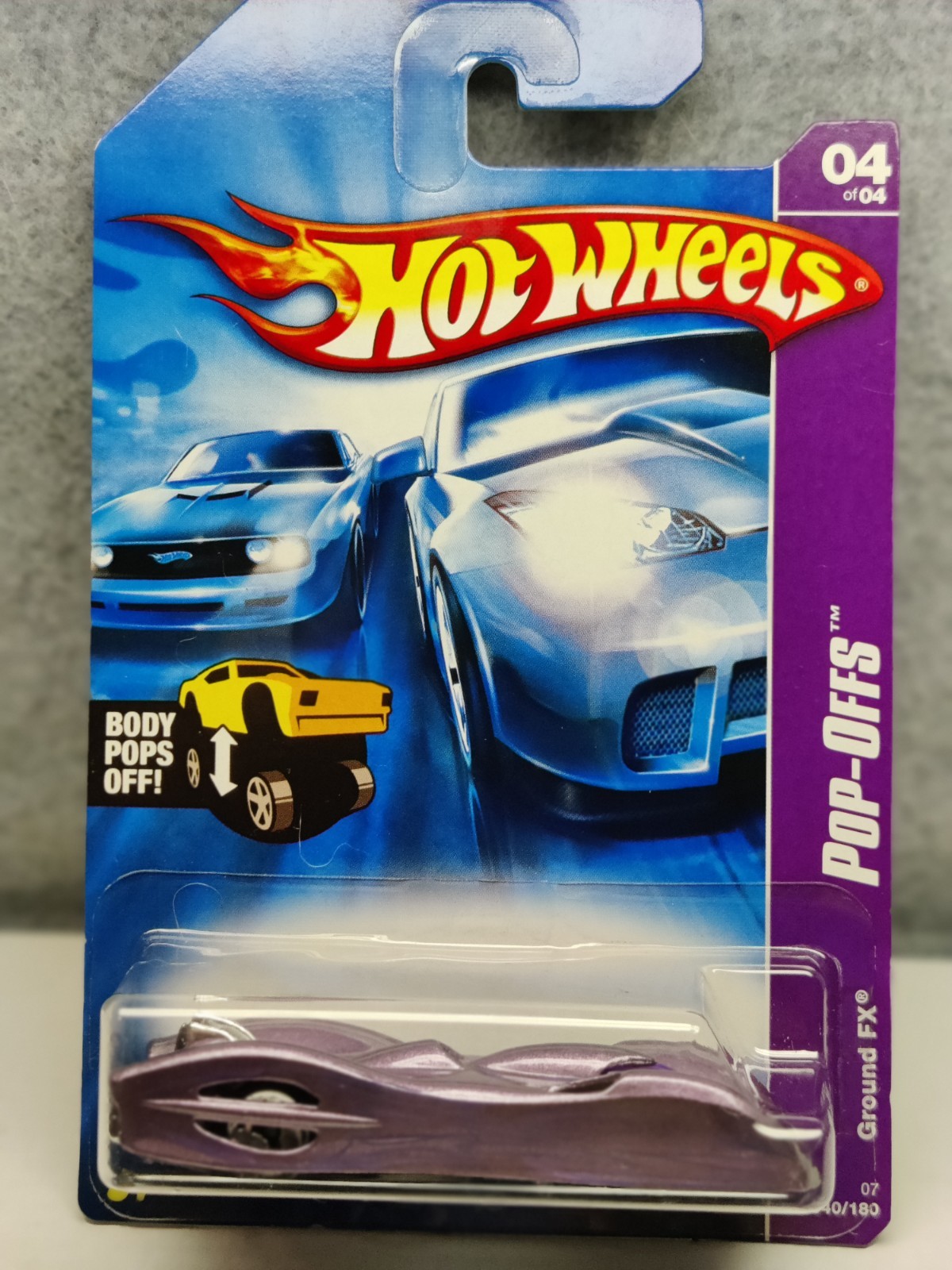 Hot Wheels 2007 Pop-Offs #4/4 Purple “GROUND FX” #040/180 -Mint Card!