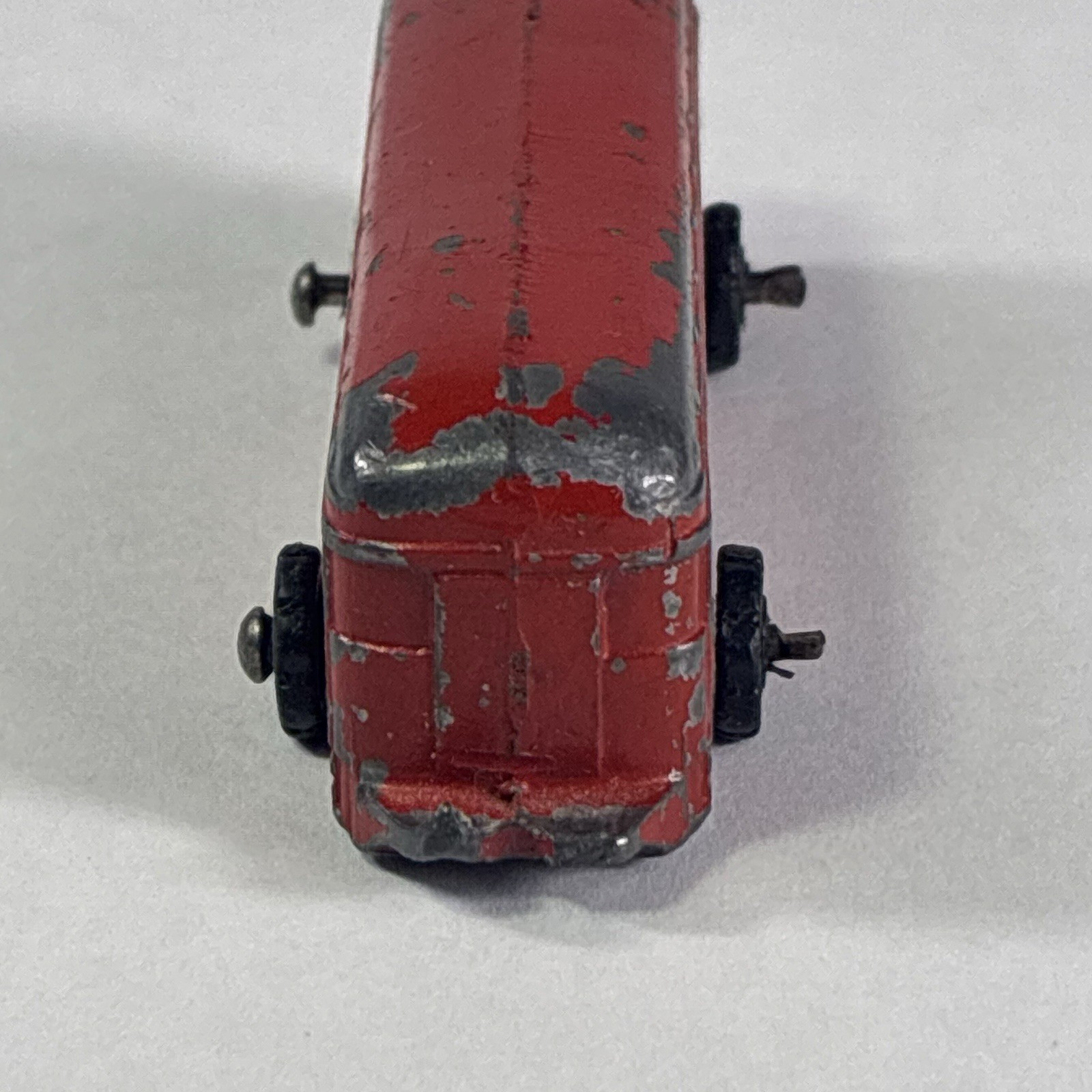 Vintage Red Diecast 1940s Coach Bus 2.5” Steel Toy