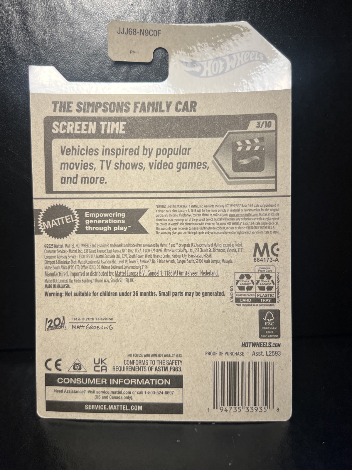 Hot Wheels 2026 The Simpsons Family Car