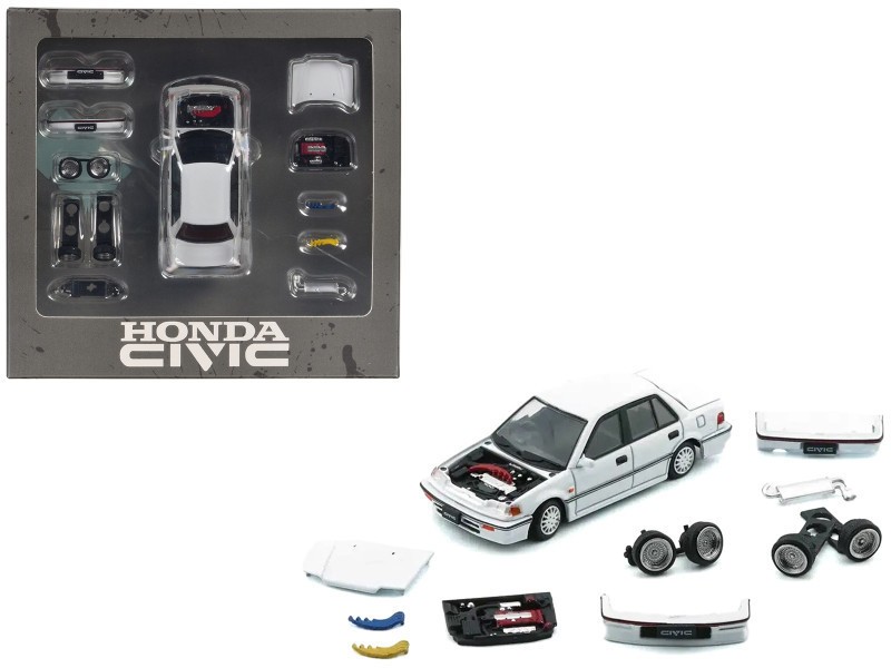 BM 1/64 Die Cast HONDA CIVIC EF2 (LHD) Model Cars (3-PACK) *BLACK-RED-WHITE*