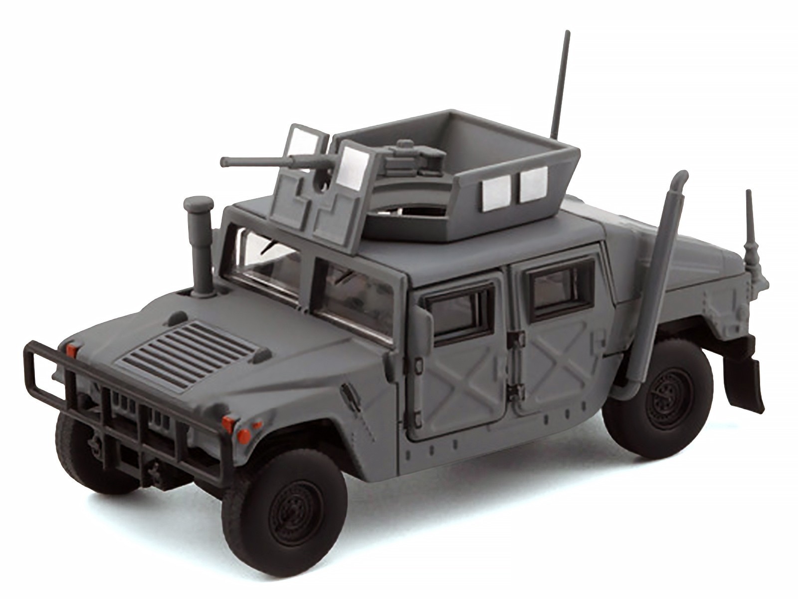 HUMVEE 4-CT MILITARY VEHICLE MATT GRAY 1/64 DIECAST BY BM CREATIONS 64B0461