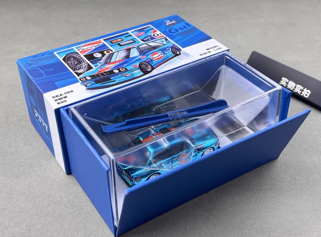 DK 1:64 Plating Blue Gulf M3 E30 Coupe Open Sports Diecast Model Car Collect New