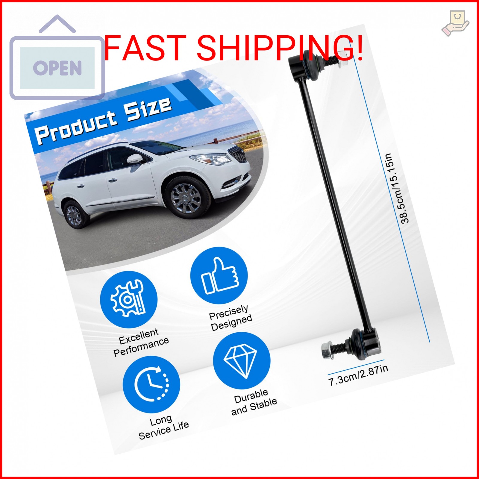 2 Pcs Front Stabilizer Sway Bar Links, Compatible with 2007-2016 GMC Acadia, 200