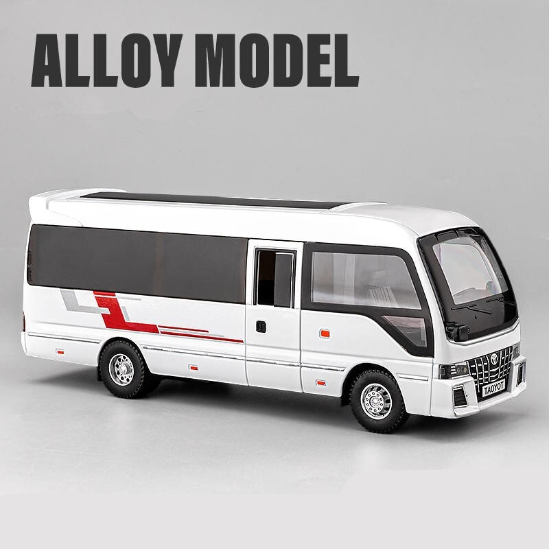 1:32 Alloy Coaster Bus Diecast Model – Sound & Light Toy Vehicle Gift