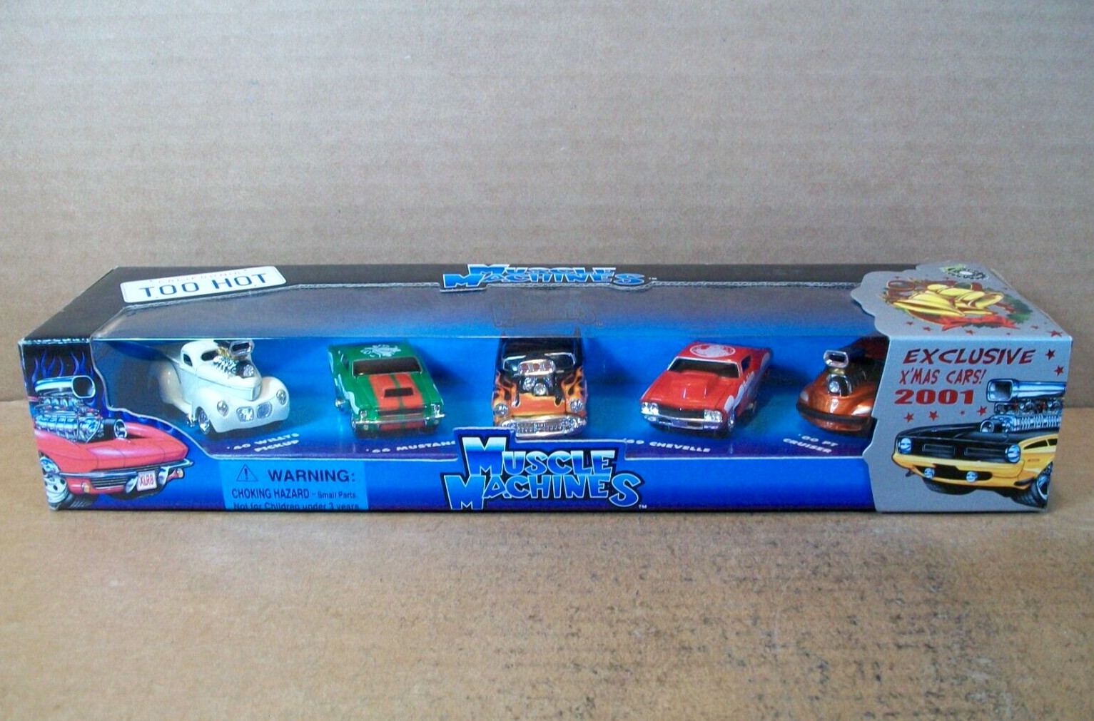2001 Muscle Machines ~ California Too Hot ~ 5 Pack ~ 1:64 ~ Exclusive Xmas Cars