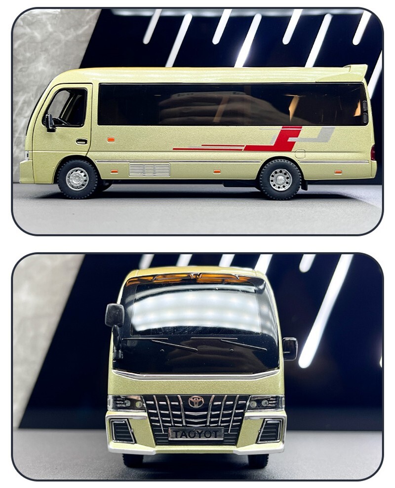1:32 Alloy Coaster Bus Diecast Model – Sound & Light Toy Vehicle Gift
