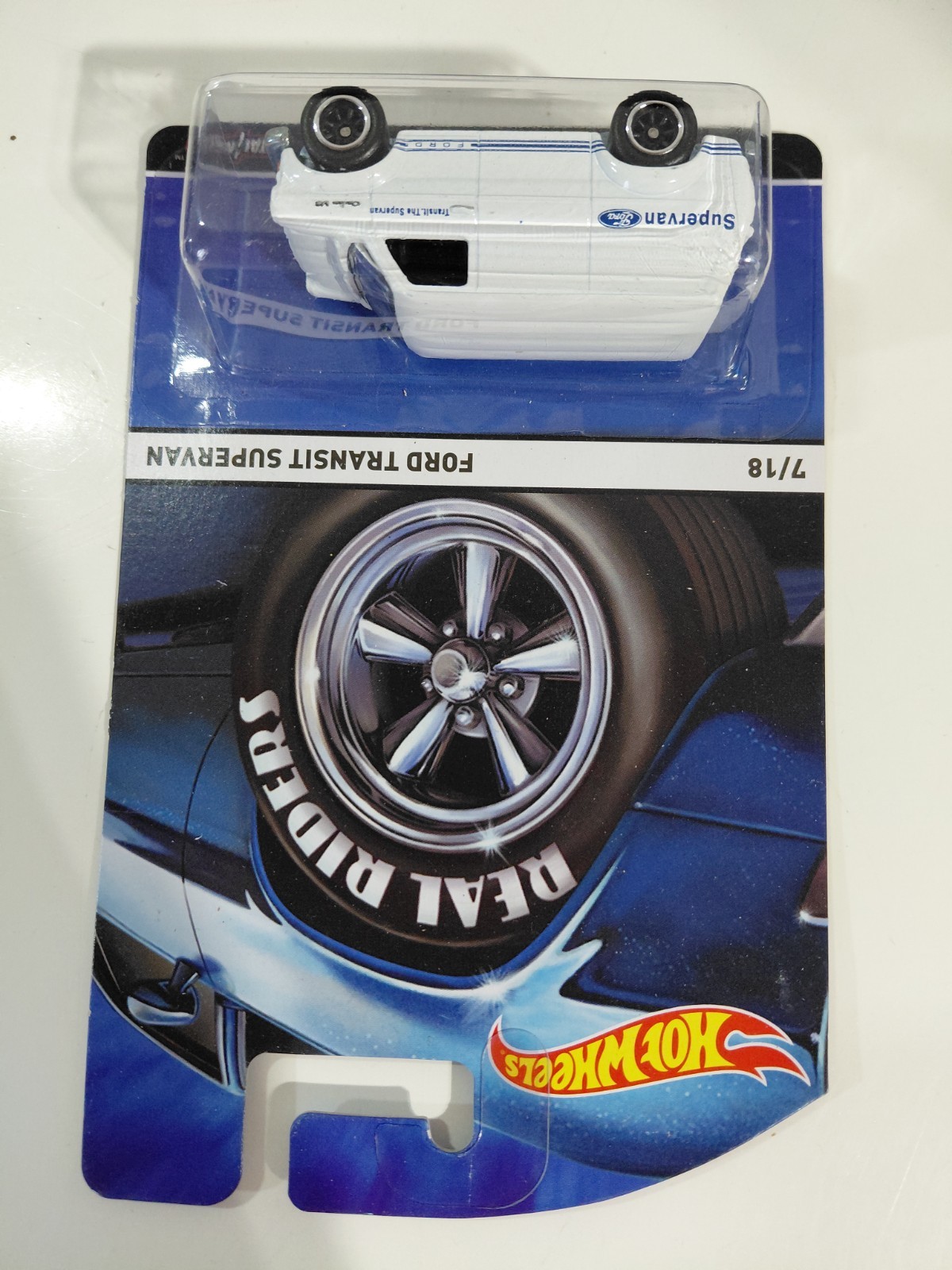 NIP Hot Wheels Real Rider 1:64 Die Cast Ford Transit Supervan Cargo Van